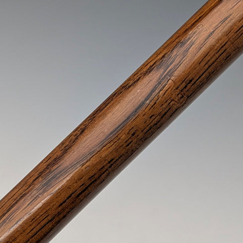 1921年 英国アンティーク 茶軸 曲がりハンドル 純銀装飾 ステッキ 杖 92cm J Howell&Co